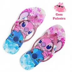 Chinelo Infantil Menina Rosa com Pulseira Confortável Leve Macio Antiderrapante do 25 ao 34