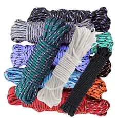 Corda Multiuso Multicolorido Super Resistente Para Varal Amarração Geral Camping Teto Parede Nylon