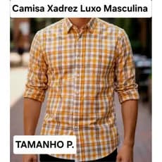 Camisa Social Masculina Xadrez Luxo 100% Algodão Premium Manga Longa. Fourteen Original. Preço Promocional !!!
