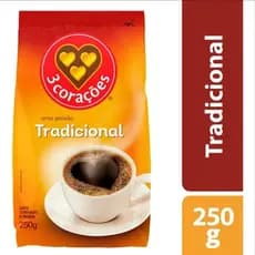 Café 3 Corações Tradicional Embalagem 250g.