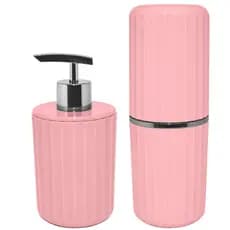 Conjunto Banheiro 2 Peças Portas Escovas + Dispenser Sabonete Líquido Groove Cromado - CBG 815 Ou