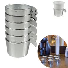 Conjunto Copete 6 Porta Copos Descartavel Cantinho Cafe Plastico Cromado - AMZ