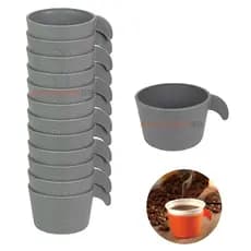 Conjunto Copete 12 Porta Copos 50 à 80ml Descartável Cantinho Café Plástico Cinza - AMZ