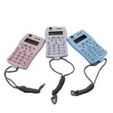 Kit 2 Mini Calculadora de Corda 8 Dígitos para Bolso 7490