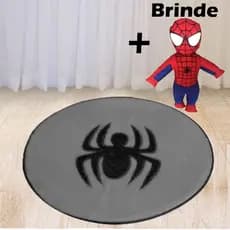 Tapete Pelúcia Infatil Homem Aranha Pequeno 68cm X 78cm + BRINDE