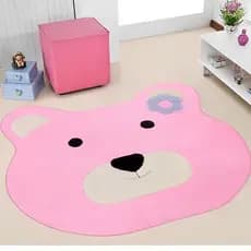 Tapete Infantil Ursa Simples Para Quarto Menina 68CM X 78CM