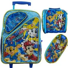 Kit Mochila Escolar infantil com rodinhas + lancheira térmica + estojo PATRULHA CANINA  - CHENSON