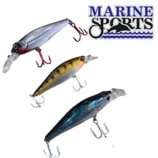Kit 03 Iscas Artificiais MARINE SPORTS 1/2 Meia Água de 9 cms e 8,5 gramas Pesca Tucunaré Traíra Dourado Robalo Black Bass