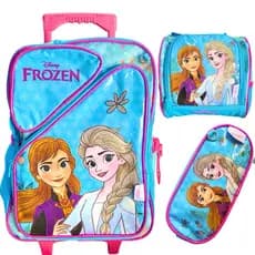 Kit Mochila Escolar infantil com rodinhas + lancheira térmica + estojo da FROZEN - CHENSON