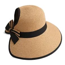 Chapéu Feminino De Palha Elegante Para Passeios E Férias
