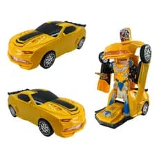 Carro Transformers Camaro Amarelo Vira Robô