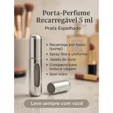 Porta Perfume Spray Árabe 5ml Atomizador Frasco Recarregável Pump Amostra Viagem Necessaire Bolsa Blogueira Festa Mala