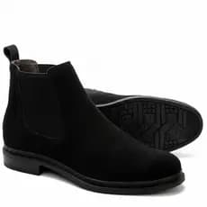Bota Botina Masculina Country Couro Butina Preta