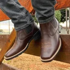 Botina Country Rodeio Texana Elastica Confortavel Trabalho
