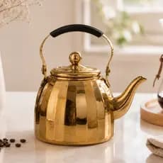 Bule Dourado Inox Indução e Gás Chaleira Elegante para Chá Café com Infusor 1L 1,5L 600ml
