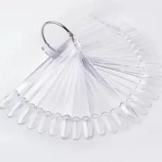 Leque kit c/50 Almond Para Demostração De Esmalte Transparente/Branco Cores Mostruário Com Argola Para Pendurar