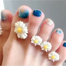 8 Pçs de Separador de Dedo dos Pés Silicone Decorado Flor e Pérola Para Casa E Salão Aplicação Pedicure