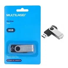 Pen Drive Twist 8gb Usb Preto Multilaser Pd587