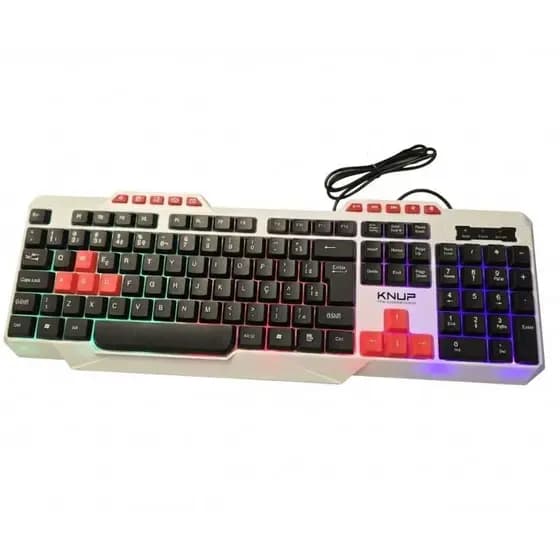Teclado Gamer Knup Kp-te120 Rgb Abnt2 Cor De Teclado Branco Português Brasil