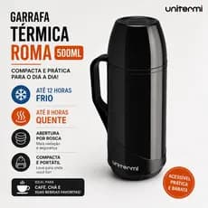 Garrafa Térmica Roma Unitermi 500ml Café Chá 12h Frio 8h Quente