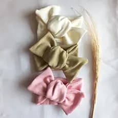 Kit 3 Faixa Turbante Bebê Ajustável Algodão Laço Maternidade Baby Tiara Infantil Recém-Nascido