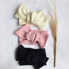 Kit 3 Faixa Turbante Bebê Menina Ajustável Algodão Laço Maternidade Infantil Recém-Nascido Tiara