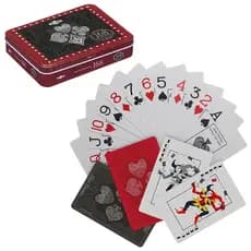 Baralho 168 Com 2 Jogos + Estojo Metálico Poker Truco Canastra