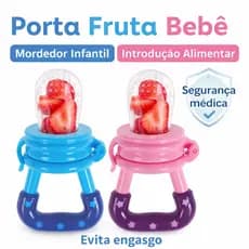 Alimentador Infantil com Chupeta Silicone Porta Fruta Bebê Mordedor Introdução Alimentar