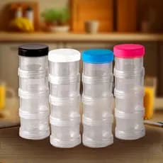 Conjunto potes 80ml Kit Com 2 Torres multiuso mini Marmita Snack Fitness lanche petisco cozinha organizador condimento