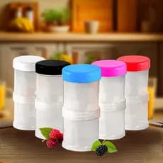 Conjunto organizador 100/120ml 2 Unidades torre para armazenar leite em pó jogo de Potes lanche de bolsa porta cereais fitness frutinhas viagem