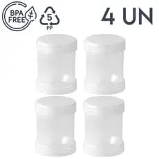 Pote 120ml Tampa Rosca - Caixa Com 4 Unidades Multiuso para cozinha organizar temperos casa potinho decoração - atóxico