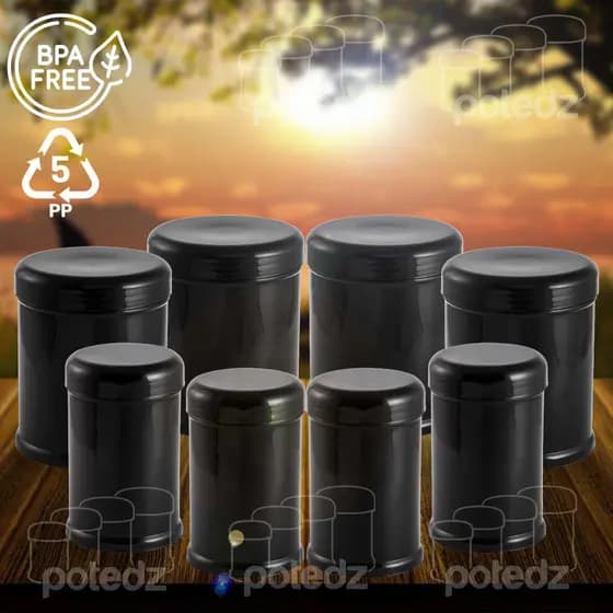 Kit militar 8 potes (4un 1000ml/ 4un 500ml A) para sobrevivência camping