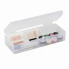 2 mini caixas multiuso estojo para nail design/manicure transparente
