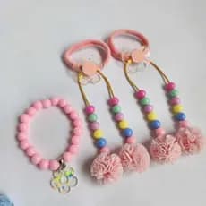 Parzinho de xuxinha tererê com pulseira candy - Parzinho infantil Laço candy rabicó penteado