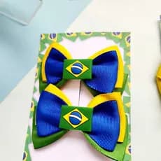 Laços Brasil Copa do Mundo Laço infantil Parzinho Menina Tiara Arco Brasil