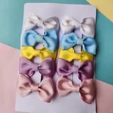 Kit de par de laços RN - Bebê - Laço no bico de pato Kit com 5 pares de laços para maria chiquinha