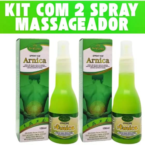 Kit Com 2 Spray Ice Gel Massageador Arnica 150ml