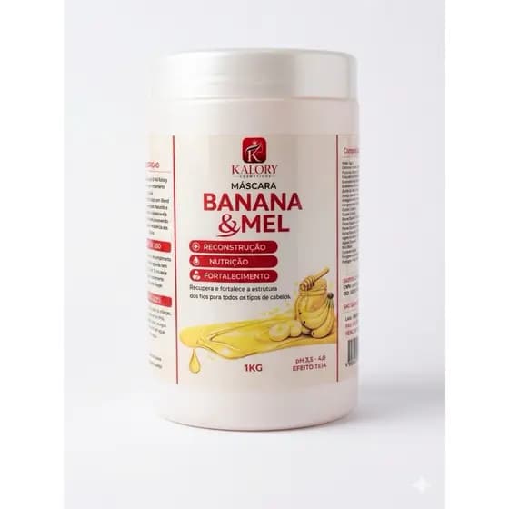 Máscara Capilar Banana e Mel Nutrição e Reparação Com Efeito Teia 1kg