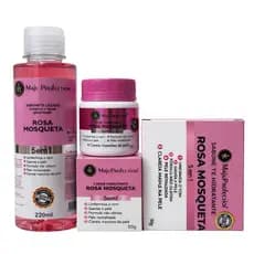 Kit Rosa Mosqueta 5 em 1 Clareador de Manchas Pele Lisa e Hidratada