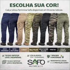 Calça Feminina Ripstop Safo Resistente Com 7 Bolsos