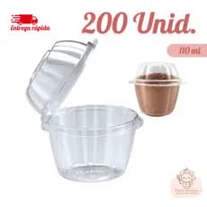 Embalagens Individuais Para Mousse com Tampa 200 Unidades 110ML NP110