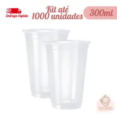 Kit Até 1000 Copos Descartável Transparente Plástico Versátil Higiênico 300ml