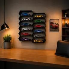 Expositor Carrinho Hot Wheels Display Parede Para 10 Módulos