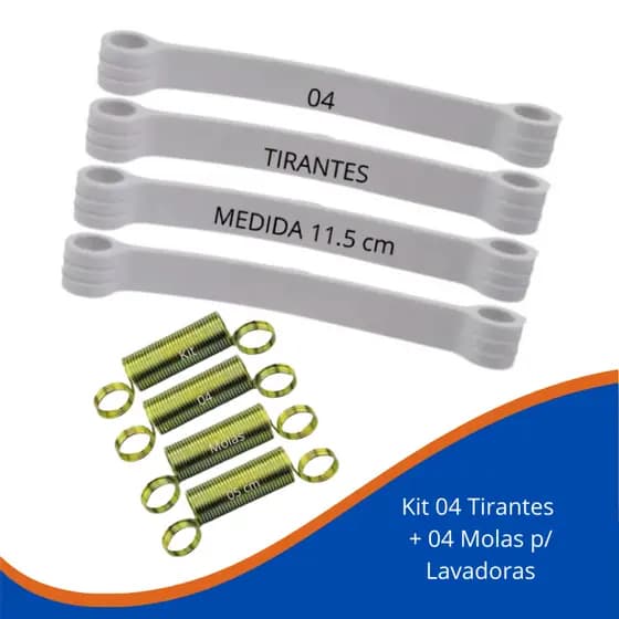 Kit 04 Molas + 4 Tirante Lavadoras Electrolux