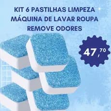 Kit 6 Pastilhas Limpeza Máquina De Lavar Roupa Remove Odores