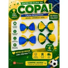 Kit 4 peças de Laço Copa 🇧🇷 - Acessórios de Cabelo - Kit exclusivo com 4 laços