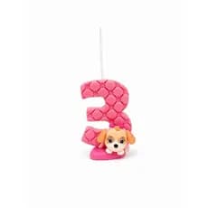 Vela de Biscuit - Patrulha Canin - Skaye rosa - Topo de bolo - Personalizado - Aniversário - Tema - Vela