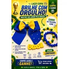 Laço Copa 2026 Brasil + Kit Pulseiras Edição Limitada – Compre e Torça com Estilo! - Brilhe e se destaque na Torcida!