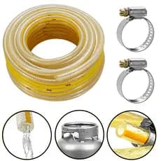 3 Metros M De Mangueira Multiuso 3/8 Fogão Bujão Botijão Gas + 2 Abraçadeira Casa Itens Domésticos Jardim