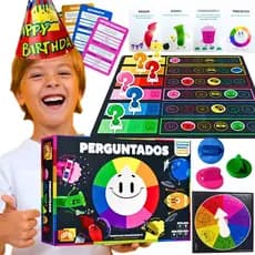 Jogo Perguntados jogos de tabuleiro e cartas infantil educativo pedagógico escolar quiz de perguntas brinquedo educacional presente para menino e menina crianças 9 anos brinquedos infantis Pais e Filhos com selo inmetro